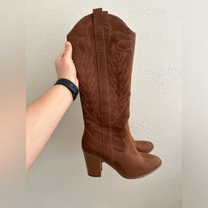 Altar’d State Knee High Tan Cowboy Boots size 7